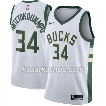 Dres Milwaukee Bucks Giannis Antetokounm 34 Nike 2017-18 Bijela Swingman